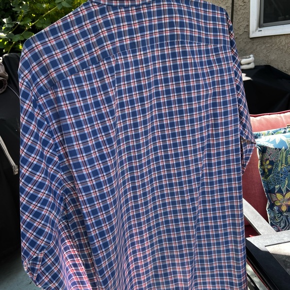 Banana Republic Mens Button Up Large | Tailored Slim Fit | Blue Red plaid - Picture 12 of 16